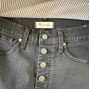 Madewell Charcoal Button-Fly Skinny Jeans